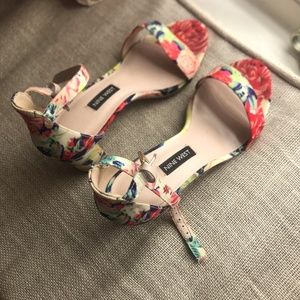 Nine West Floral Heeled Sandals